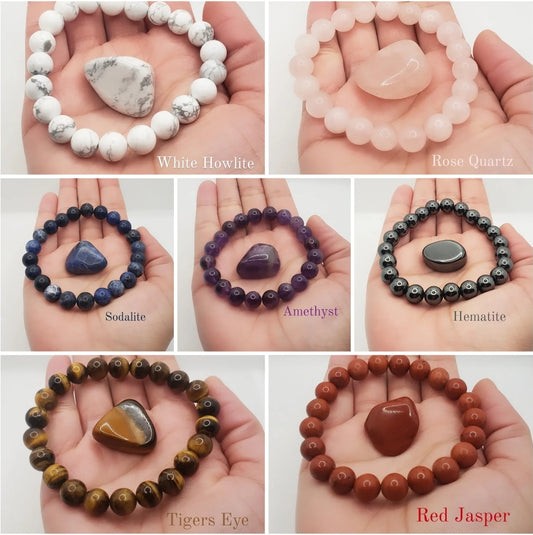 *Stone bracelet with matching rock set -energy bracelets