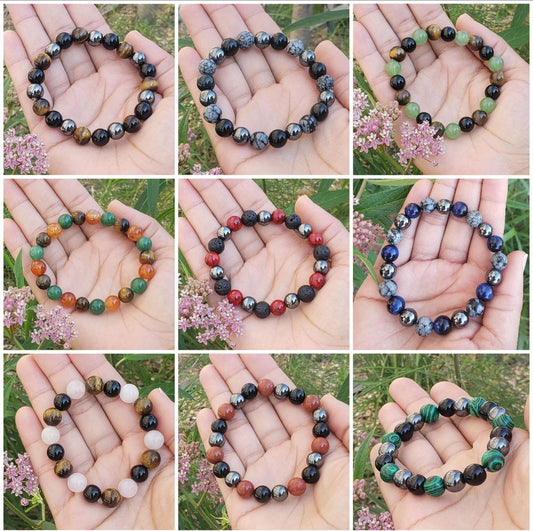 Triple stone protective bracelets -energy bracelets