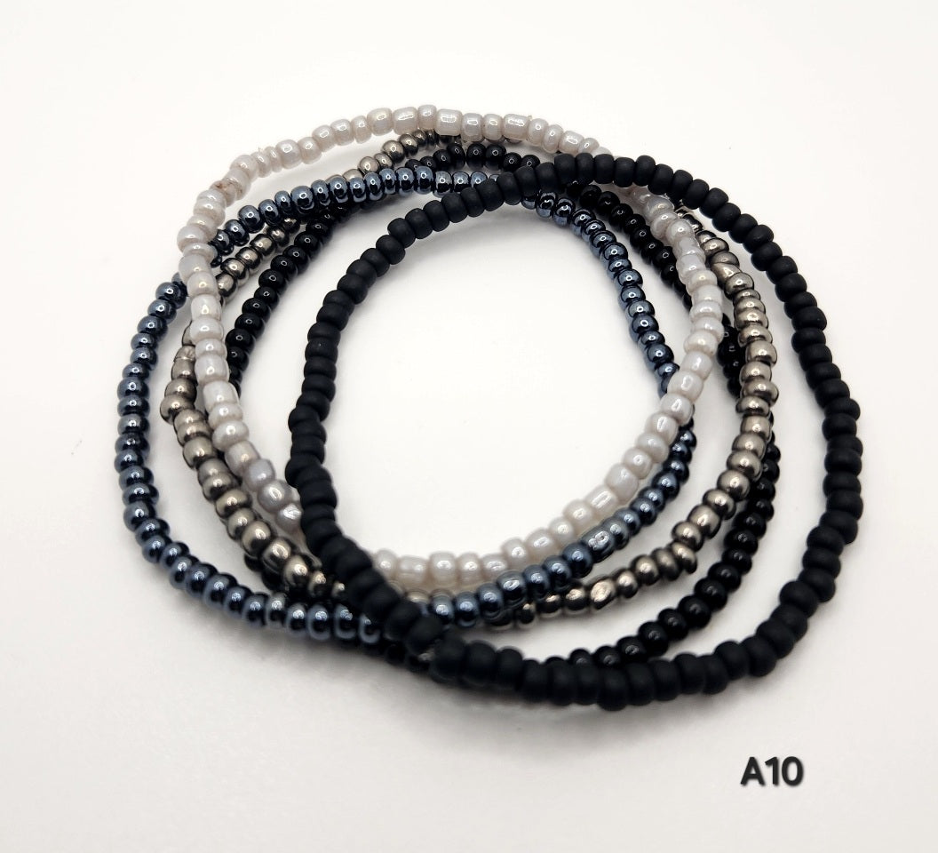 *Beaded Anklets - 5 pcs set -beaded jewelry (clearance)