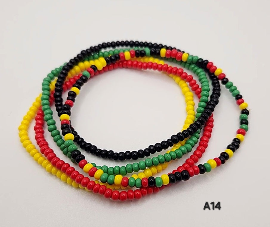 *Beaded Anklets - 5 pcs set -beaded jewelry (clearance)